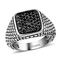 Natural Champagne Diamond Men's Ring in Vermeil Rose Gold Over Sterling Silver 1.00 ctw - Sticky add to cart bar