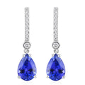 Certified and Appraised Rhapsody 950 Platinum AAAA Tanzanite and E-F VS Diamond Earrings 4.4 Grams 4.10 ctw - Sticky add to cart bar