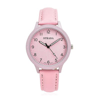STRADA Japanese Movement Watch with Pink Faux Leather Strap (36mm)