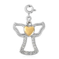 Petalite and White Zircon Angel Heart Charm in Vermeil Yellow Gold and Sterling Silver 0.40 ctw - Sticky add to cart bar