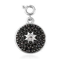 KARIS Mozambique Garnet and Natural Thai Black Spinel Star Charm in Platinum Bond 1.15 ctw