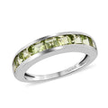 Arizona Peridot Half Eternity Band Ring in Platinum Over Sterling Silver (Size 9.0) 1.50 ctw - Sticky add to cart bar
