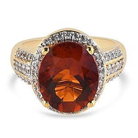 Cherry Brazilian Citrine and Multi Gemstone 4.56 ctw Ring in 14K Yellow Gold Over Sterling Silver (Size 5.5)