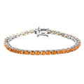 Mexican Fire Opal Tennis Bracelet in Platinum Over Sterling Silver (8.00 In) 10.65 Grams 6.15 ctw - Sticky add to cart bar