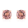 Certified and Appraised Luxoro 10K Rose Gold AAA Blush Tourmaline Solitaire Stud Earrings 2.00 ctw - Sticky add to cart bar