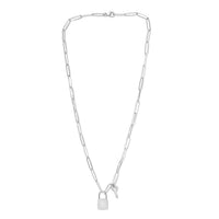 Personalized Platinum Over Sterling Silver Fancy Necklace 20 Inches 7.50 Grams
