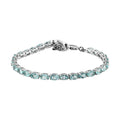 Madagascar Paraiba Apatite and Thai Black Spinel Tennis Bracelet in Platinum Over Sterling Silver (7.25 In) 9.35 Grams 13.15 ctw - Sticky add to cart bar