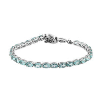 Madagascar Paraiba Apatite and Thai Black Spinel Tennis Bracelet in Platinum Over Sterling Silver (7.25 In) 9.35 Grams 13.15 ctw
