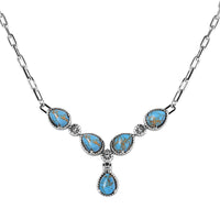 Lapis Lazuli 7.85 ctw Necklace in Silvertone and Stainless Steel 18 Inches