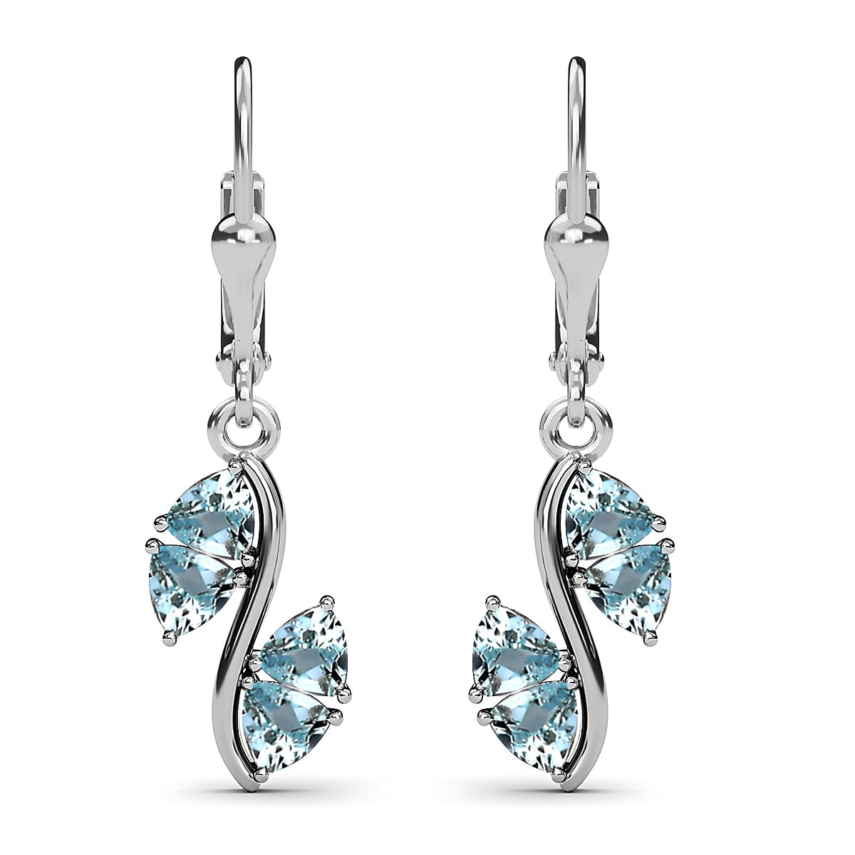 Natural Russian Diopside Dangling Earrings in Platinum Over Sterling Silver 2.00 ctw