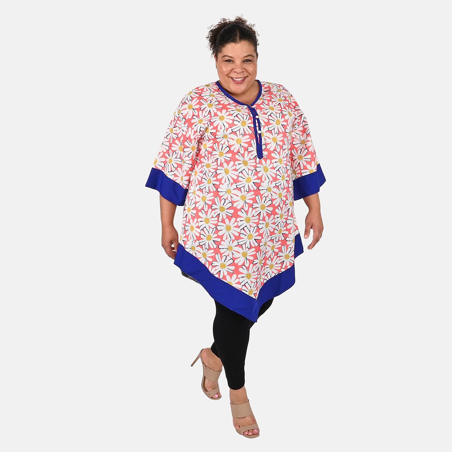 Fruit Punch with White Flowers Handkerchief Kaftan