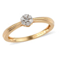 Diamond Floral Ring in 14K Yellow Gold Over Sterling Silver (Size 10.0) 0.10 ctw - Sticky add to cart bar