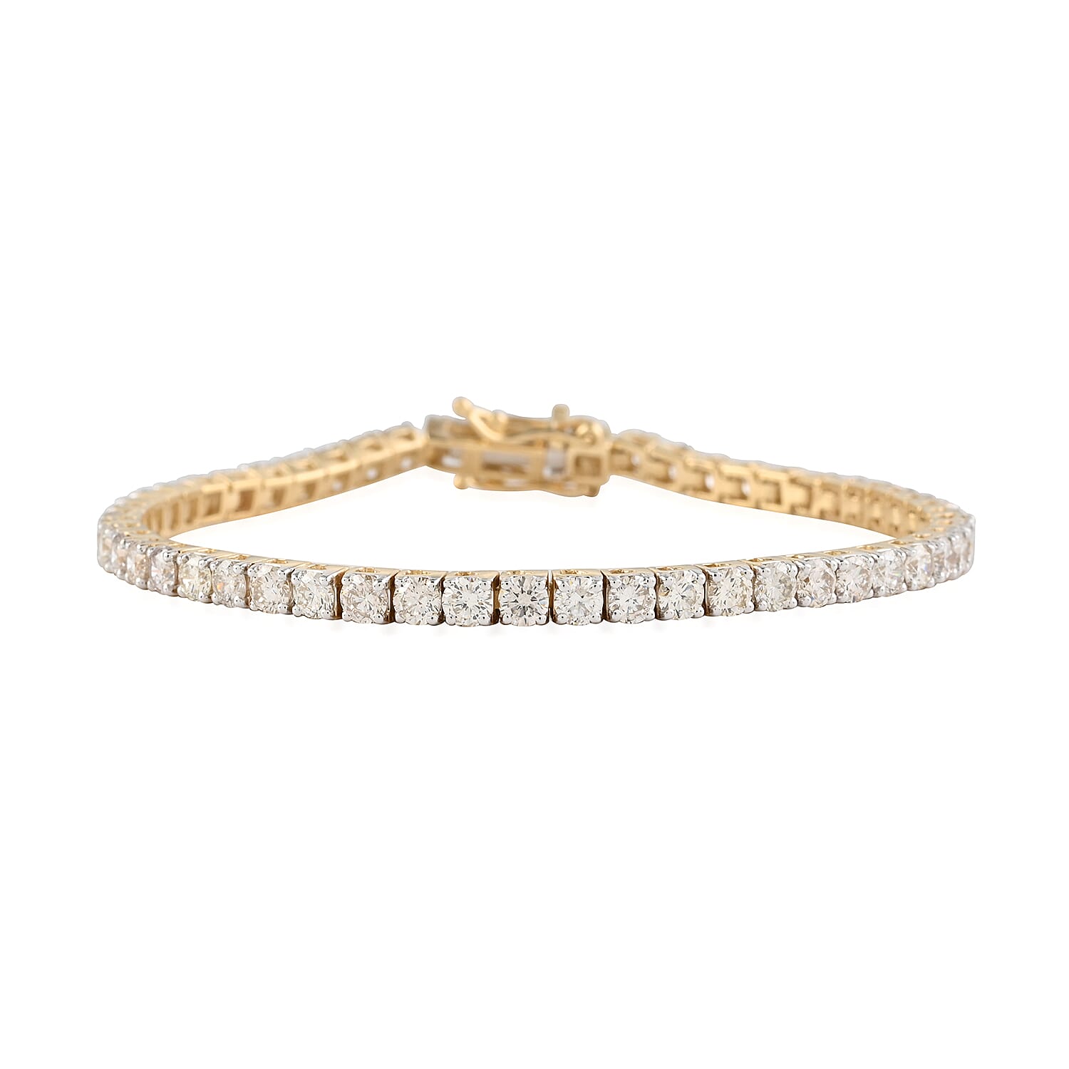 NY Closeout 14K White Gold Diamond G-H I1 Tennis Bracelet (8.00 In) 12.10 Grams 5.00 ctw