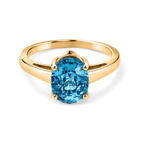 Luxoro 10K Yellow Gold AAAA Cambodian Blue Zircon Ring (Size 6.0) 4.50 ctw