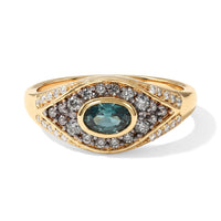 D''Joy Premium Green Sapphire and Moissanite 1.15 ctw Ring in 18K Vermeil Yellow Gold Over Sterling Silver (Size 8.0)