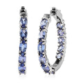 Anthill Garnet Hoop Earrings in Platinum Over Sterling Silver 4.50 ctw - Sticky add to cart bar