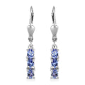 Tanzanite Lever Back Earrings in Platinum Over Sterling Silver 1.00 ctw - Sticky add to cart bar
