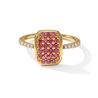 D''Joy Premium Padparadscha Sapphire, White Zircon Ring in 18K Vermeil YG Over Sterling Silver (Size 10.0) 0.60 ctw