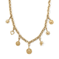 Assorted Symbolic Charms Necklace in Goldtone (20.5-22.5 Inches)