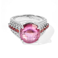 EverTrue Simulated Pink and Orange Diamond Ring in Stainless Steel (Size 10.0)