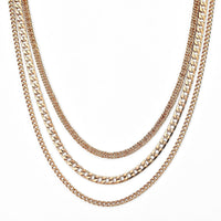 Three-Layer Necklace Goldtone 20.5 Inches