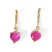 EverTrue Volcanic Triplet Quartz and Moissanite 4.10 ctw Solitaire Lever Back Earrings in 18K YG Plated