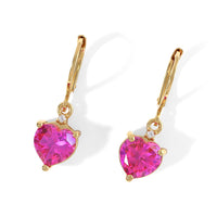 EverTrue Volcanic Triplet Quartz and Moissanite 4.10 ctw Solitaire Lever Back Earrings in 18K YG Plated