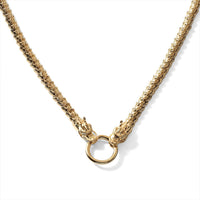 Doorbuster Luxoro Twin Dragon Head Chain Necklace in 10K Yellow Gold 21.85 Grams 18 Inches