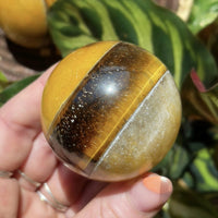 Bonded Sphere, Solar Plexus - Golden Quartz, Tiger''s Eye and Yellow Aventurine 2" Approx 1030Ctw