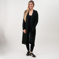 Joi De Vivre Black Zipper Pocket Cardigan - S