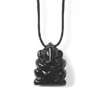 Black Agate 109.00 ctw Carved Necklace in Platinum Bond 16-19 Inches