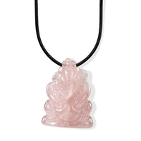 Rose Quartz 109.00 ctw Carved Necklace in Platinum Bond 16-19 Inches