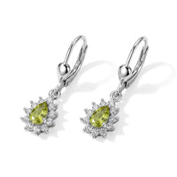 D''Joy Premium Green Sphene and Moissanite 0.80 ctw Earrings in Rhodium Over Sterling Silver