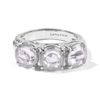 Simulated Diamond 3-Stone Ring in Stainless Steel (Size 11.0)