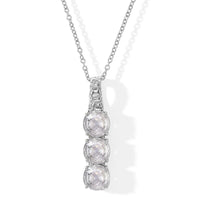 EverTrue White Cubic Zirconia 3 Stone Pendant Stainless Steel 5.00 ctw