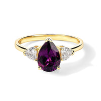 Luxuriant 10K Rose Gold AAA Radiant Ember Garnet, Lab Grown Diamond (EF, VS) Ring (Size 10.0) 2.70 ctw