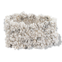 White Howlite 318.40 ctw Chips Stretch Bracelet (6.0-8.0In)