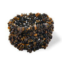 Tigers Eye 373.20 ctw Chips Stretch Bracelet (6.0-8.0In)