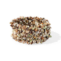 Crazy Lace Agate 434.60 ctw Chips Stretch Bracelet (6.0-8.0In)