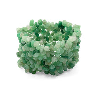 Green Aventurine 422.80 ctw Chips Stretch Bracelet (6.0-8.0In)