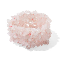 Rose Quartz 537.30 ctw Chips Stretch Bracelet (6.0-8.0In)