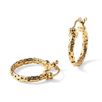 D''Joy Passport to Turkey 20mm Byzantine Earrings in 22K Yellow Gold Over Sterling Silver 6.10 Grams