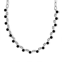 EverTrue Thai Black Spinel 4.35 ctw Station Necklace in Platinum Bond 18 Inches