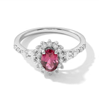 D''Joy Premium Ouro Fino Rubellite and Moissanite 1.15 ctw Ring in Rhodium Over Sterling Silver (Size 10.0)