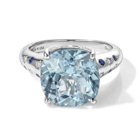 D''Joy Premium Skyblue Topaz, Multi Gemstone Ring in Rhodium Over Sterling Silver (Size 10.0) 8.90 ctw