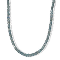 D''Joy Mint Kyanite 100.00 ctw Beaded Necklace (18 Inches) in Rhodium Over Sterling Silver