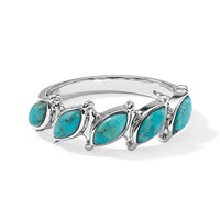Santa Fe Style Spiny Turquoise Marquis Half Band Ring in Sterling Silver (Size 10.0) 1.50 ctw