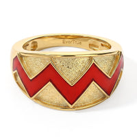 EverTrue Enameled Scarlet Peaks Ring in 18K YG Plated (Size 7.0)