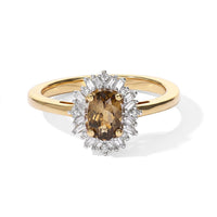 D''Joy Premium Natural Golden Tanzanite and Diamond 0.80 ctw Ring in 18K Vermeil Yellow Gold Over Sterling Silver (Size 6.0)