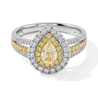 Modani 14K Yellow Gold Yellow and White Diamond Ring (Size 7.0) 1.28 ctw